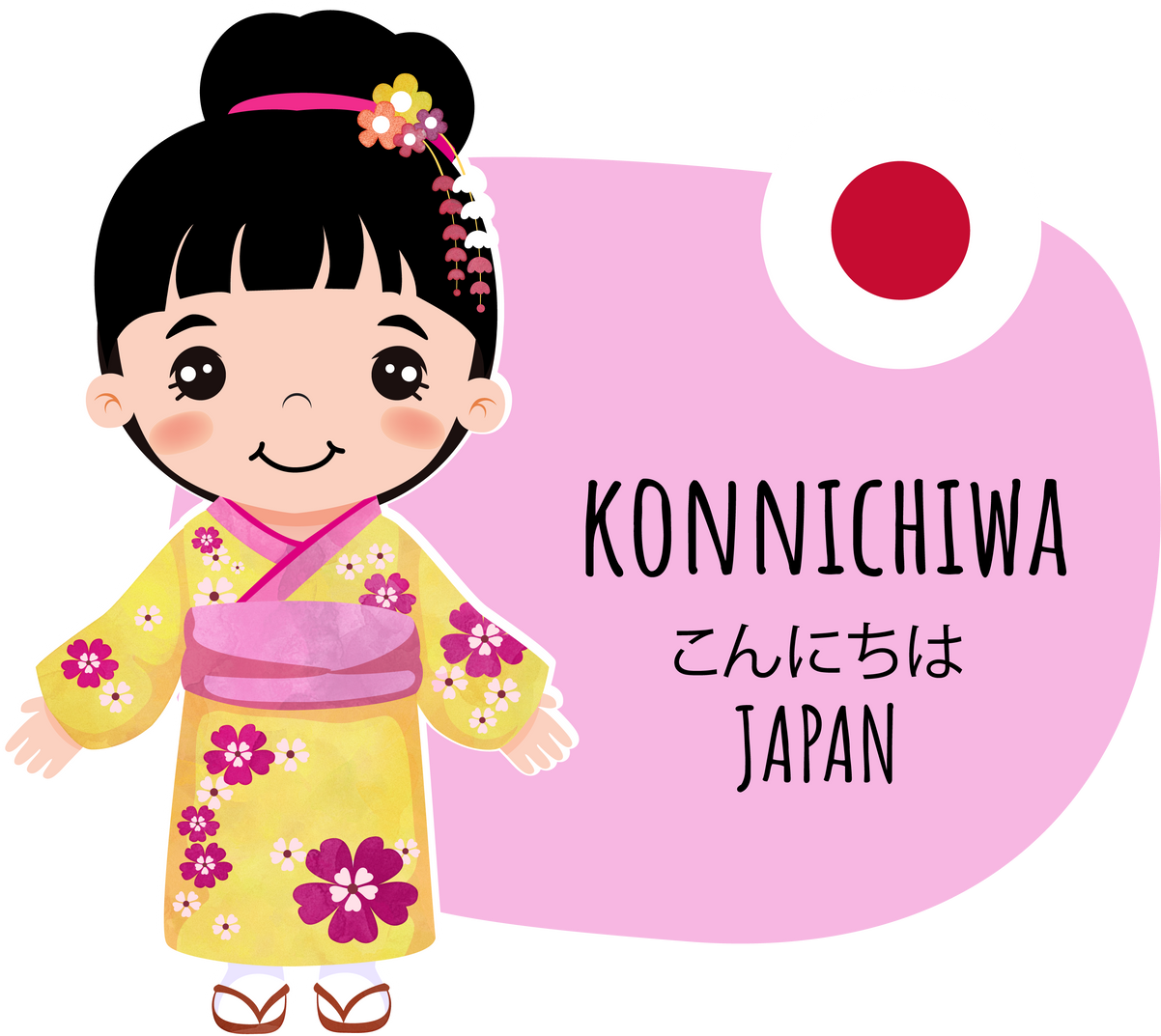 Girl Wearing a Yellow Kimono